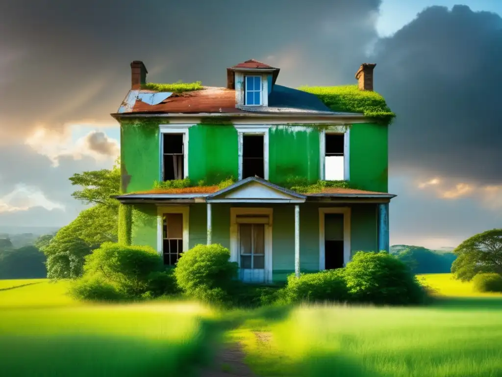 Casa en ruinas en un paisaje verde Inversiones en propiedades de reposición: guía completa - Casa en ruinas rodeada de naturaleza vibrante, esperanza y posibilidades
