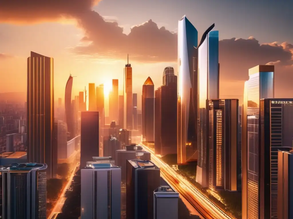 Inversión en Propiedades de Reposesión Inversiones en propiedades de reposición: ciudad moderna al atardecer, rascacielos, actividad, edificio lujoso