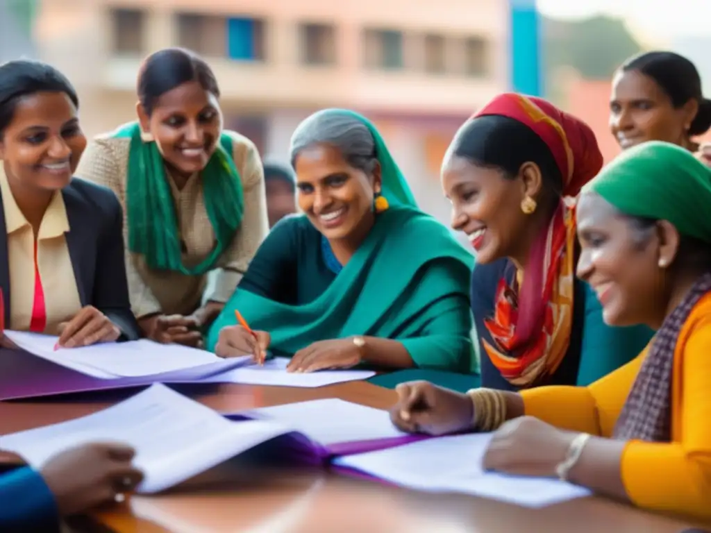 Grupo diverso en proyecto de microfinanzas Inversiones sociales con impacto global: diversidad, colaboración y cambio