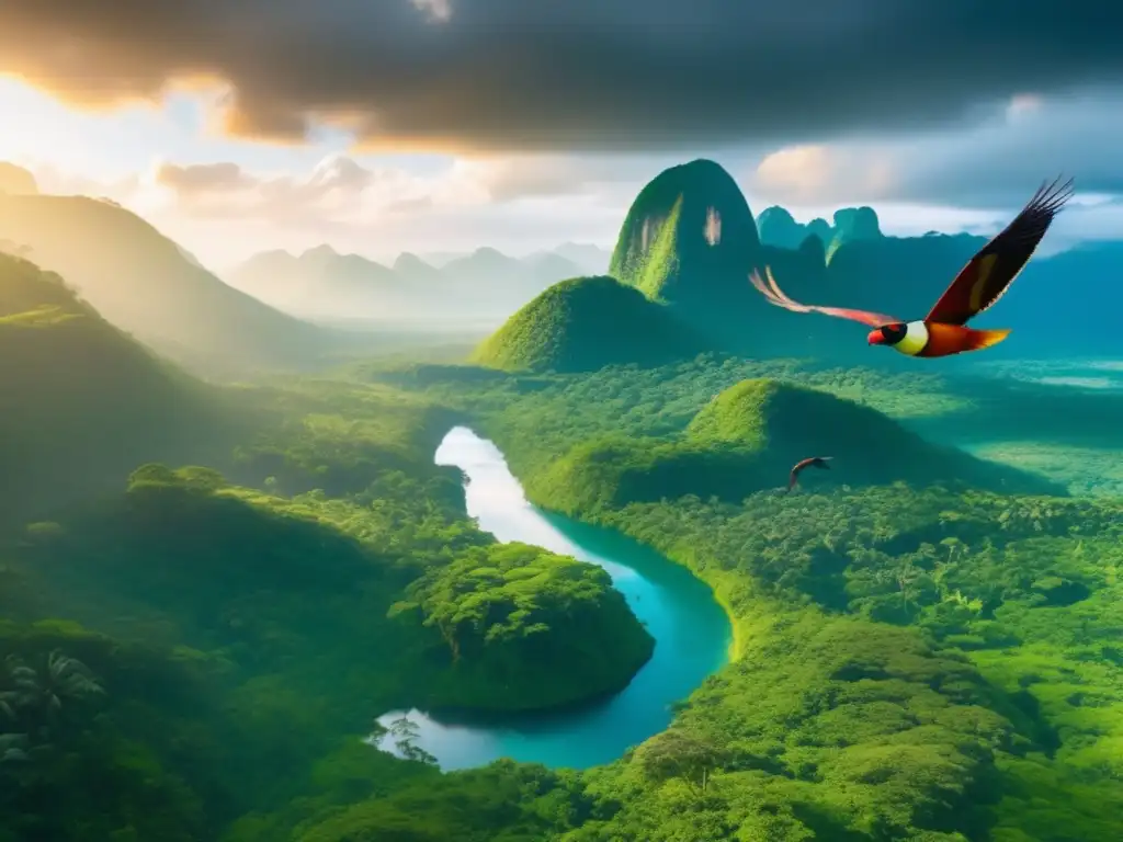 Paraíso tropical sostenible Inversiones sostenibles en ecoturismo: bosque tropical, ríos cristalinos, aves exóticas, armonía con la naturaleza