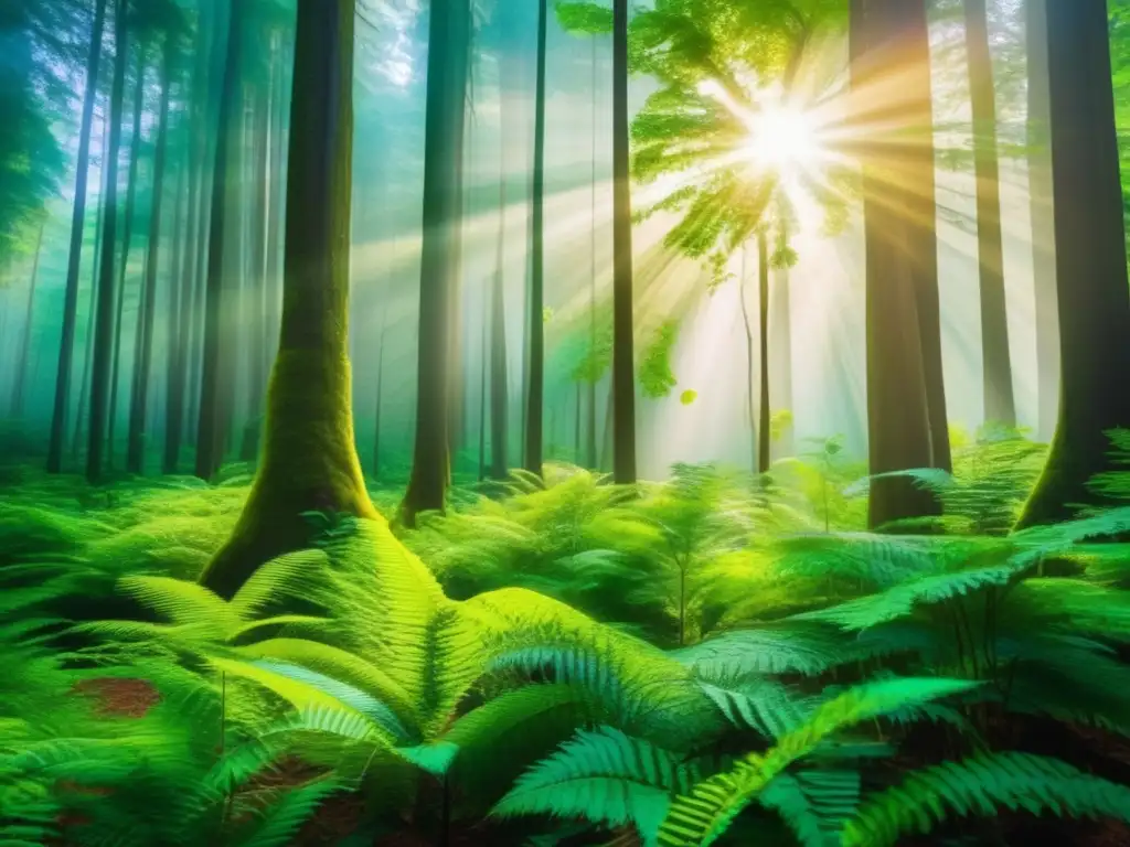 Bosque verde exuberante: inversión sostenible Inversiones sostenibles rentables medio ambiente en un bosque verde y cautivador