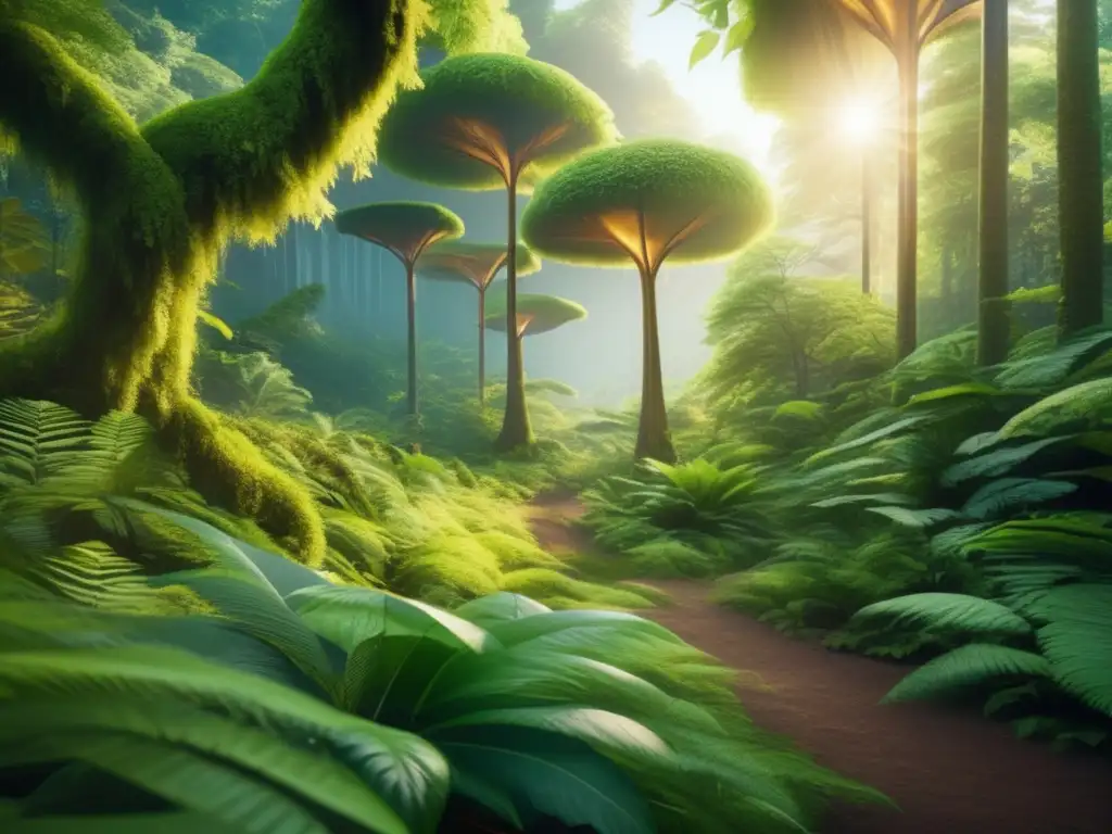 Bosque verde exuberante, vida silvestre diversa Inversiones sostenibles revolución verde: bosque exuberante, biodiversidad y vida coexistiendo armoniosamente