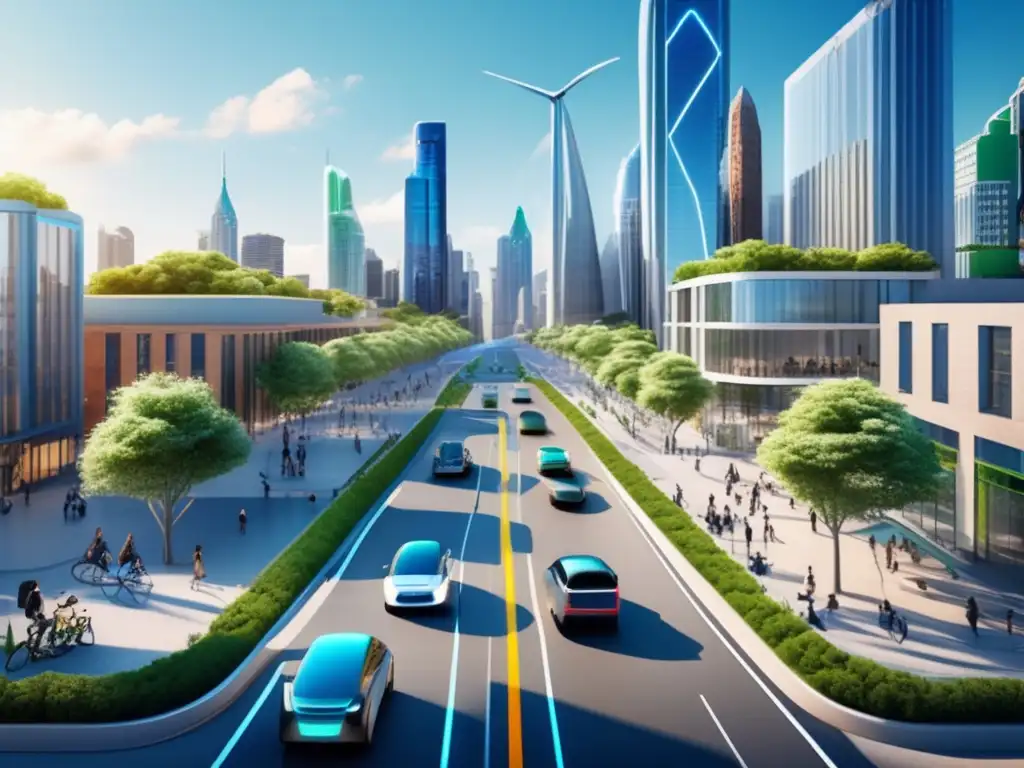 Ciudad sostenible con transporte eco Inversiones en transporte verde: ciudad sostenible con bicicletas, autos eléctricos y energía renovable