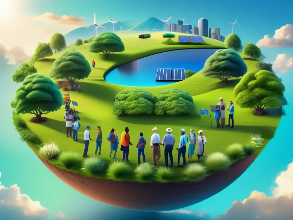 Comunidad ecoamigable trabajando juntos Inversiones verdes a través del crowdfunding: comunidad ecoamigable en acción