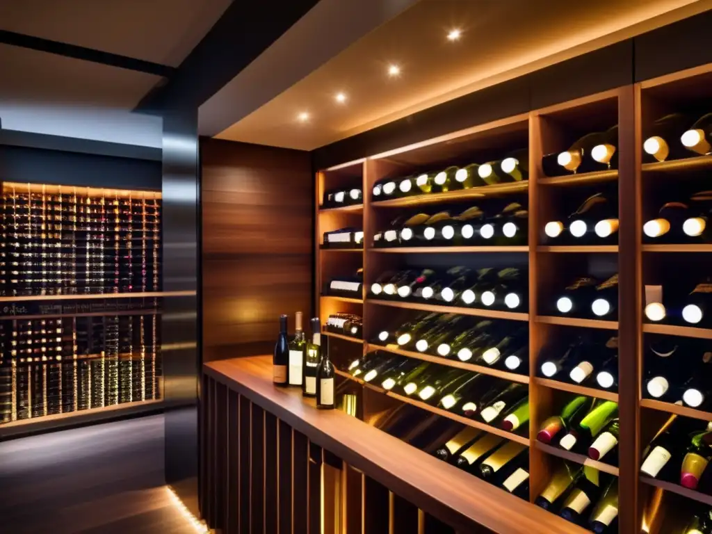 Elegante bodega de vinos Inversiones en vinos: Oportunidades y consejos en moderna bodega