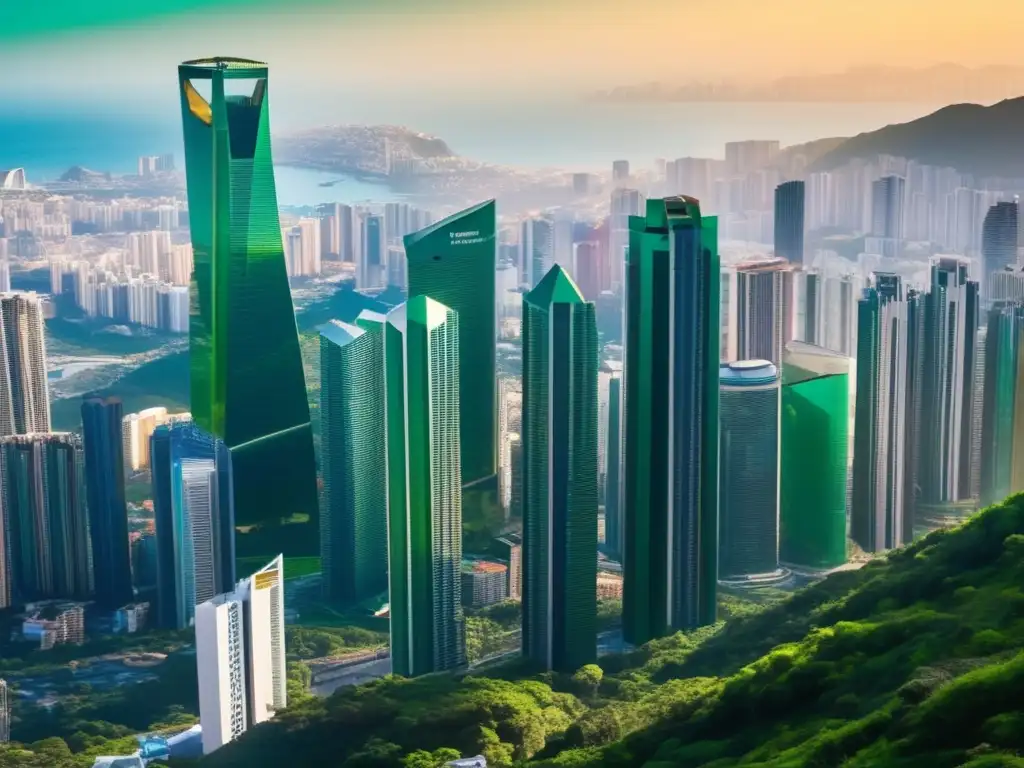 Ciudad futurista y sostenible con inversores minoristas Inversores minoristas y bonos verdes