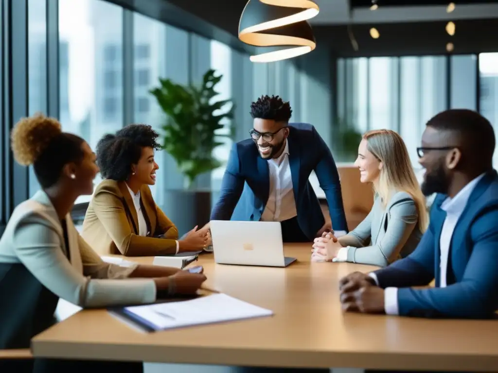 Jóvenes emprendedores en reunión de trabajo Jóvenes emprendedores discuten ideas en una oficina moderna - Fuentes de financiamiento para startups