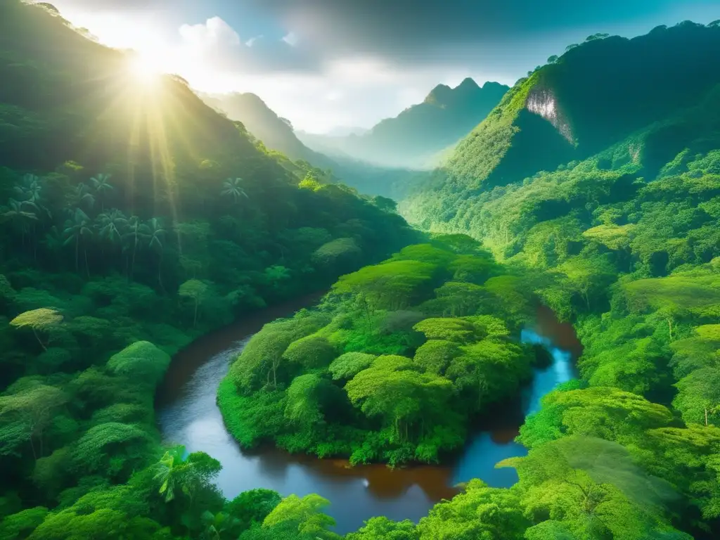 Selva tropical exuberante con arroyo Joyas ESG en mercados emergentes: bosque tropical exuberante, biodiversidad y sostenibilidad