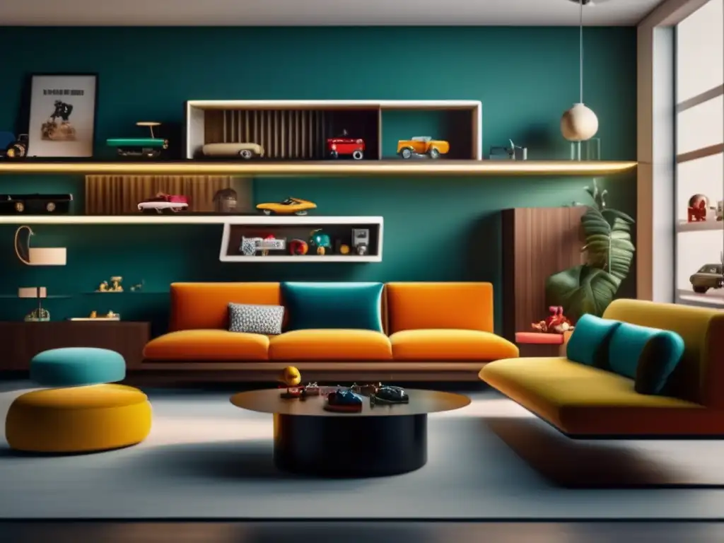 Colección de juguetes vintage y raros Juguetes de colección rentables en una sala de coleccionistas con ambiente sofisticado y detalles de diseño meticulosos