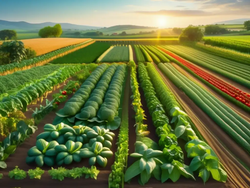 Campo verde exuberante y vibrante con cultivos saludables y abundantes Lush green field with vibrant crops showcasing yield farming strategies for beginners