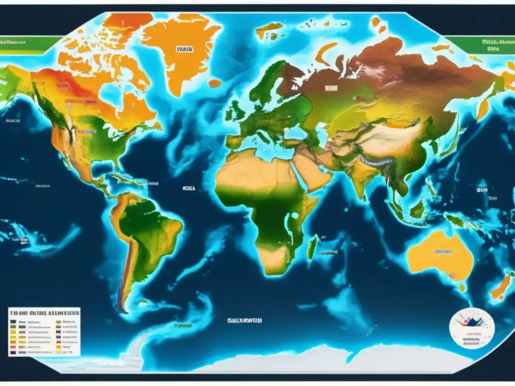 Crisis petrolera de 1973: mapa detallado 8k y sus consecuencias Mapa global 8k detallado de países petroleros en 1970s, impacto crisis petróleo 1973, precios aumentan, economía global afectada