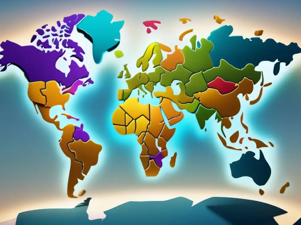 Mapa mundial de piezas de rompecabezas interconectadas Mapa global de puzzle: estrategias de inversión en recesiones económicas