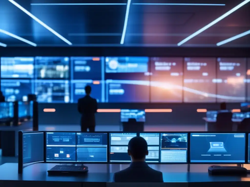 Control de seguridad futurista- Medidas antilavado de dinero en exchanges: Control de seguridad futurista con pantallas, datos en tiempo real y verificación de identidad