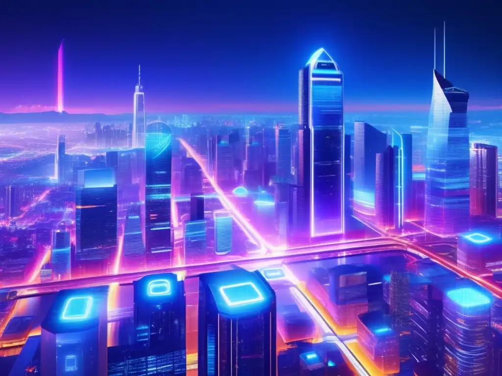 Futuro digital seguro y vibrante Medidas seguridad tecnológicas esenciales en ciudad futurista