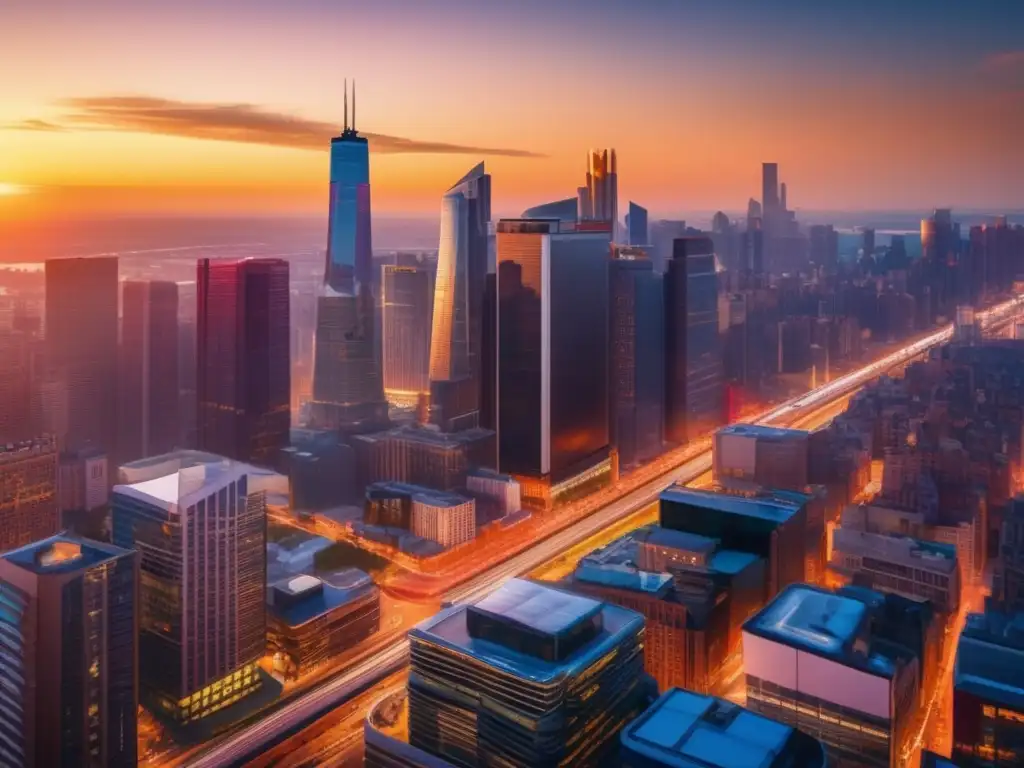 Ciudad moderna al atardecer Mejores ubicaciones para invertir inmobiliariamente en una moderna y vibrante ciudad al atardecer