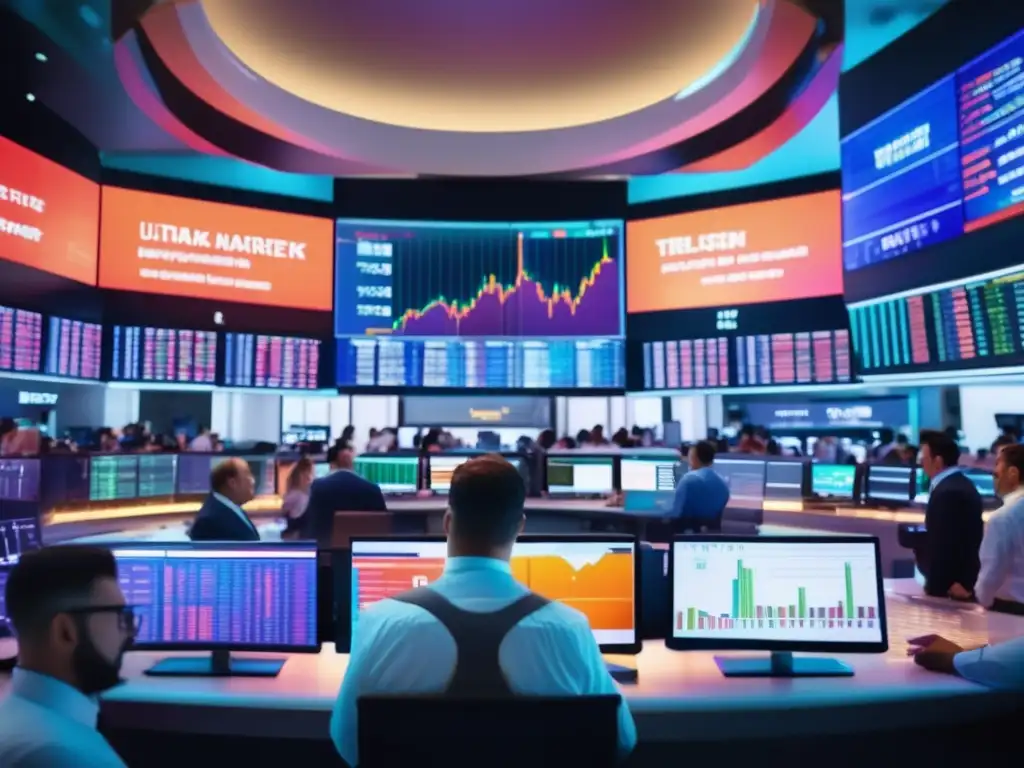 Bolsa de valores vibrante y dinámica Mercado bursátil 8k vibrante con traders y datos en tiempo real - Estrategias de inversión en small caps