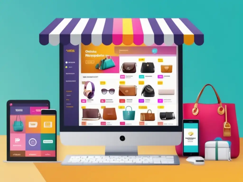 Mercado en línea activo y moderno Mercado online con productos de diferentes sectores, resistentes a la pandemia