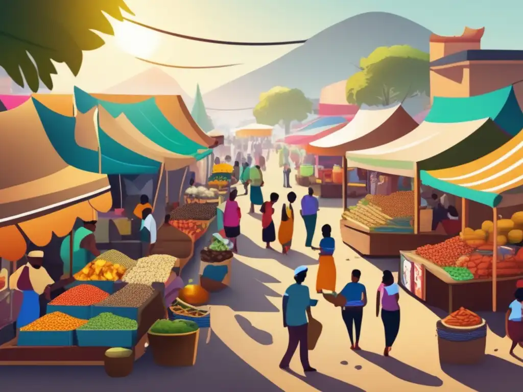 Mercado vibrante en comunidad marginalizada Mercado vibrante en comunidad marginada con microcréditos
