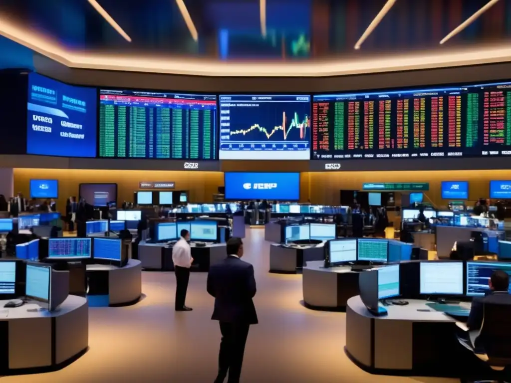 Mercado de valores en acción Mercados: Cadena de reacciones en imagen vibrante