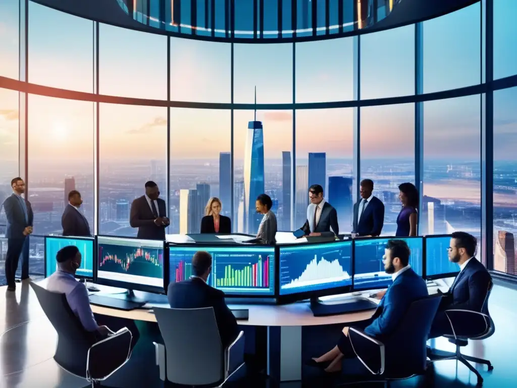 Traders analizando datos y colaborando Mitos especulación bursátil: consejos inversiones