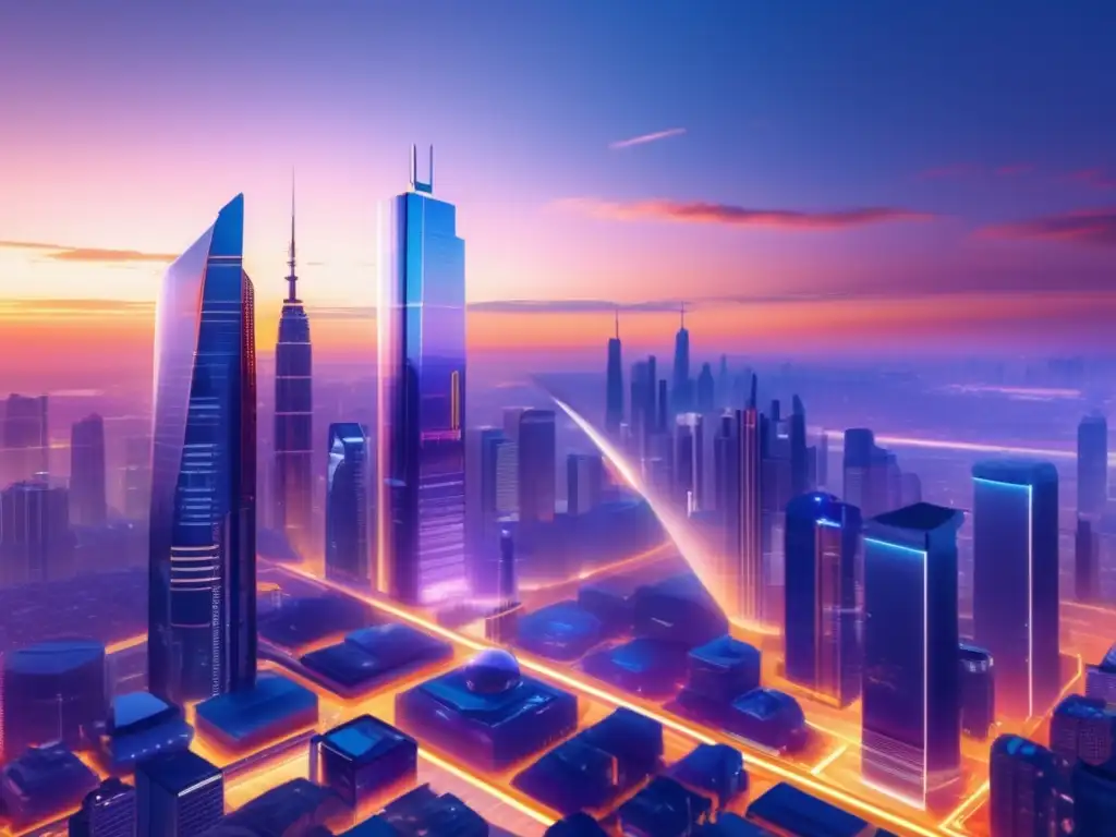 Futurista skyline con roboadvisor Roboadvisors: Mitos sobre rendimiento y tecnología