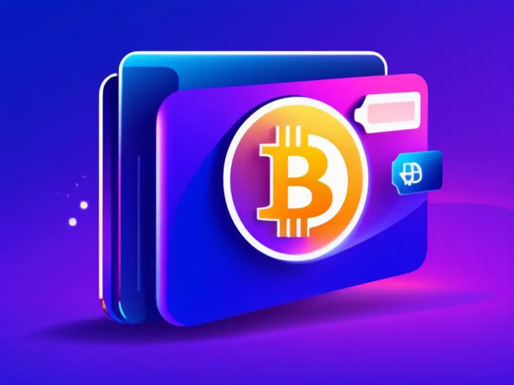 Ilustración de staking en criptomonedas Guía de staking: ilustración moderna y atractiva que muestra opciones de criptomonedas en una billetera digital