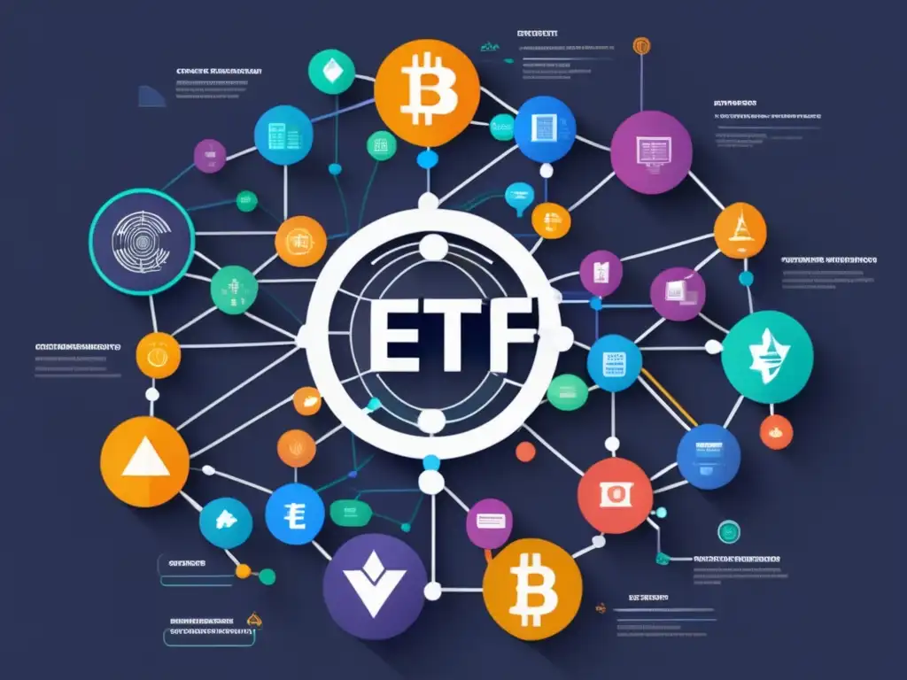 Ilustración moderna de ETFs de criptomonedas Ilustración moderna de ETFs de criptomonedas: Beneficios de invertir en ETFs de criptomonedas