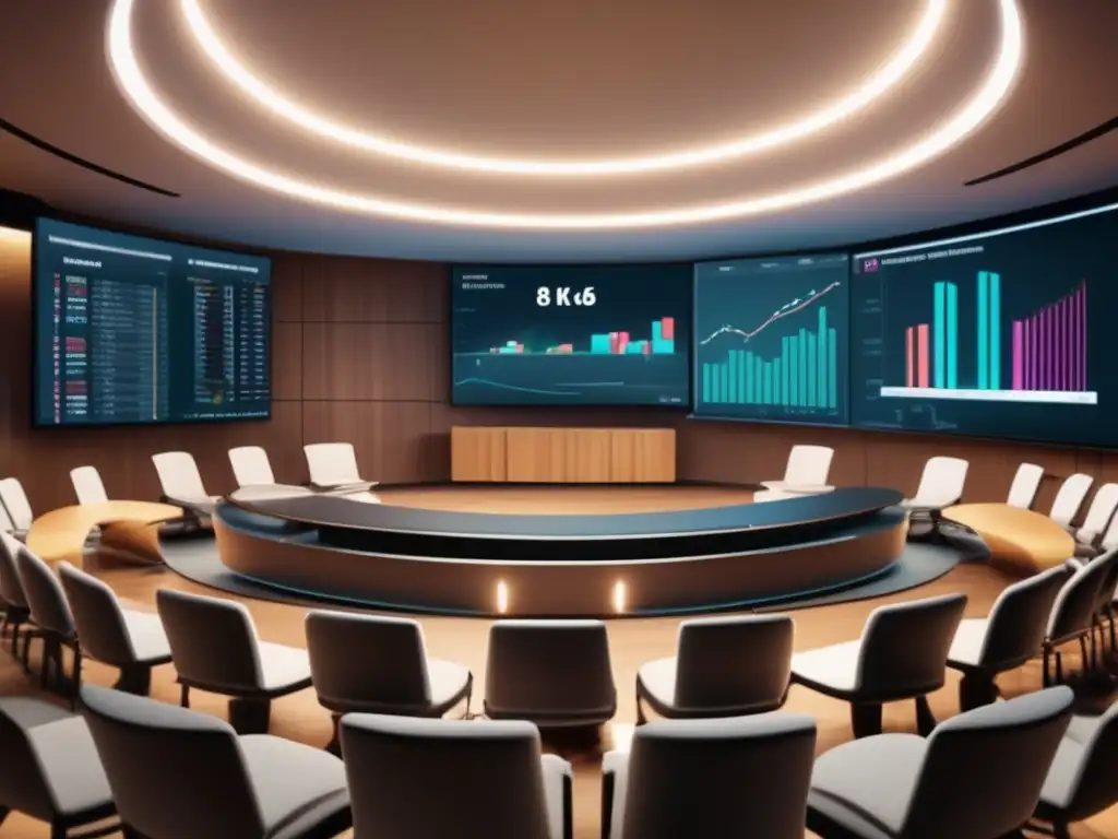 Aula moderna con ambiente profesional Moderno aula de finanzas con profesionales entusiastas - Cursos de finanzas para no financieros