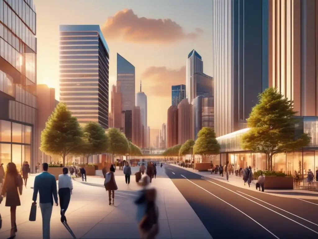 Moderna ciudad dorada diversa Cityscape moderno con diversidad de propiedades: beneficios de diversificación inmobiliaria