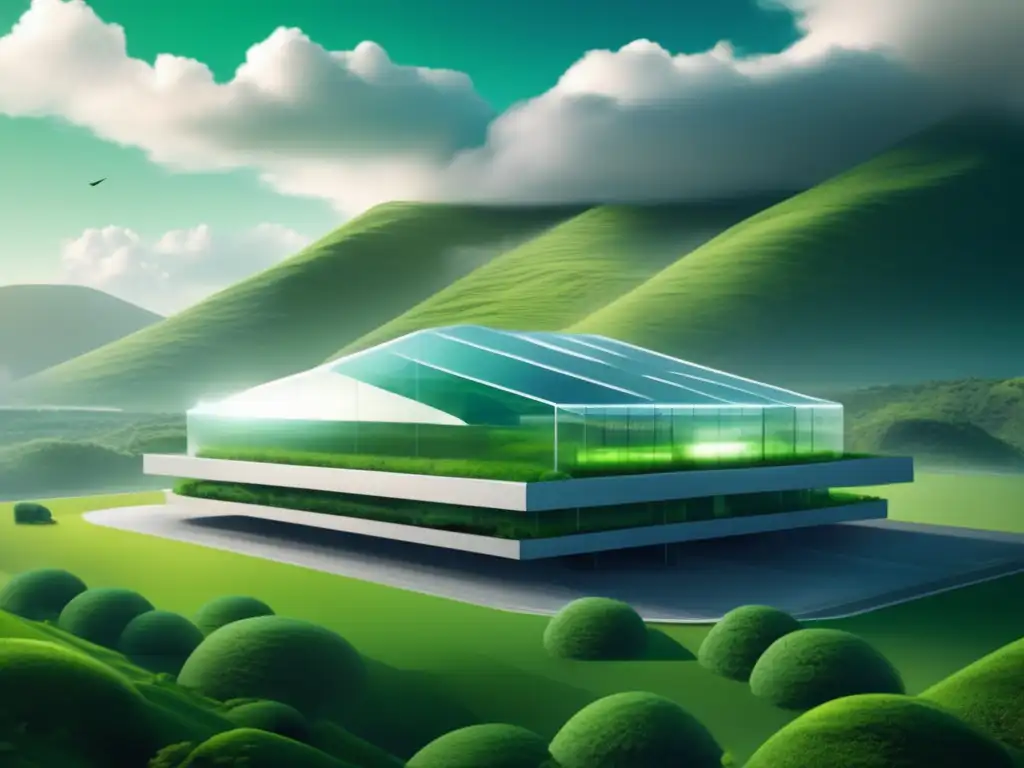 Futuro edificio minero en la nube Ilustración: Minería en la Nube: Diferenciar realidad y estafa, futuroso centro minero en la nube