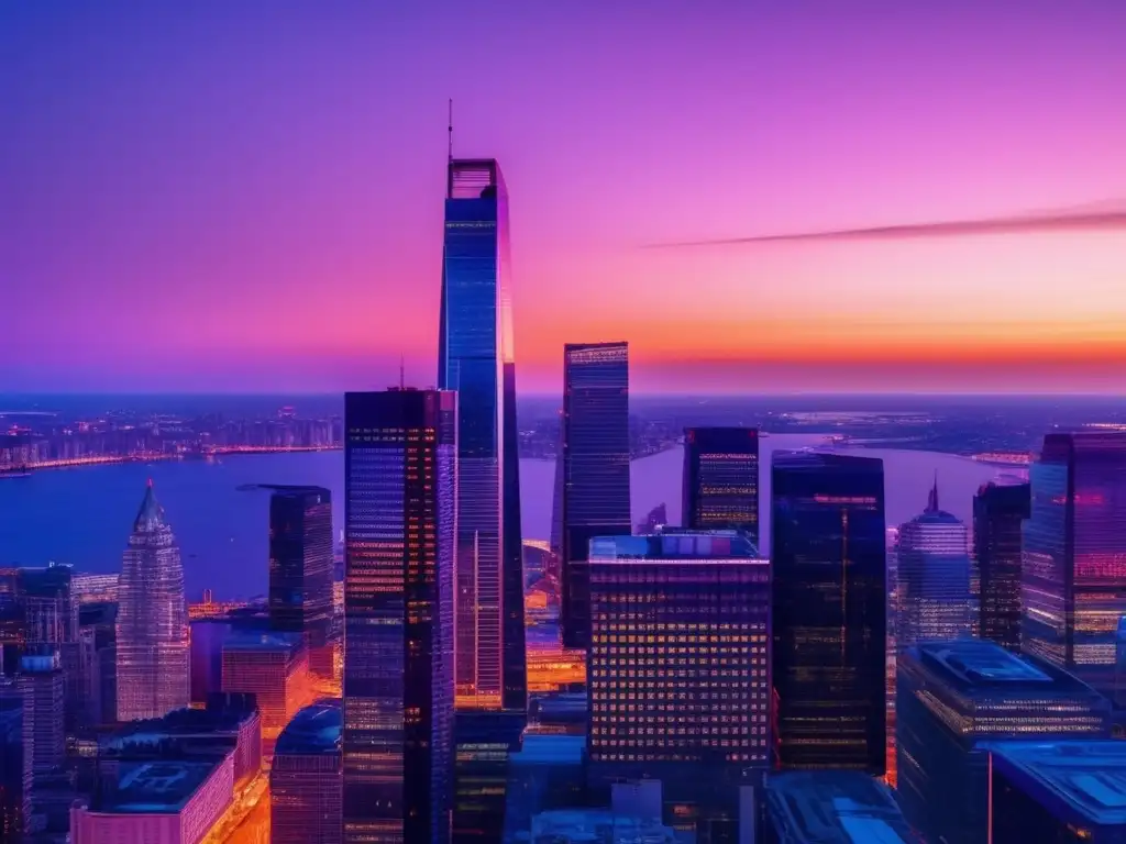 Skyline financiero europeo al atardecer Nuevas regulaciones europeas en bolsa
