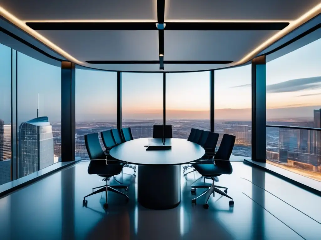 Oficina financiera moderna con vista panorámica Oficina financiera con vista panorámica de ciudad y educación en inversión en metales preciosos