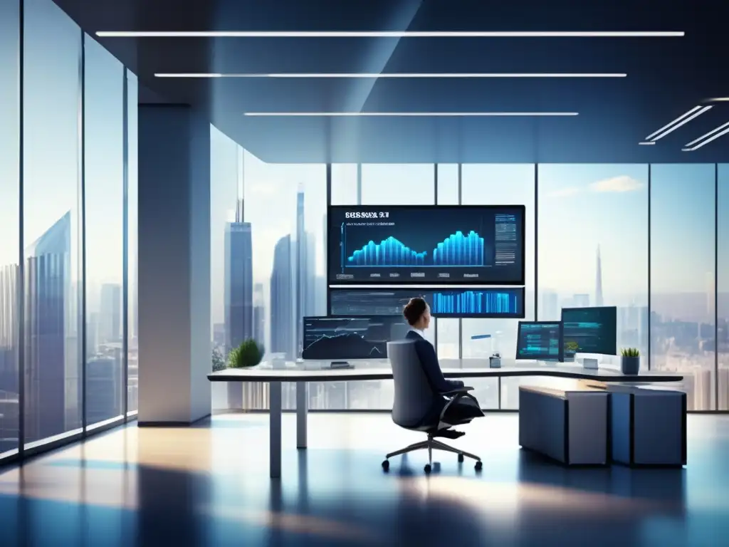 Espacio de oficina moderno y luminoso con análisis financiero Oficina moderna: Análisis Fundamental para inversiones exitosas