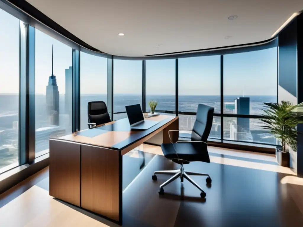 Espacio de oficina moderno con diseño minimalista Oficina moderna con diseño minimalista
