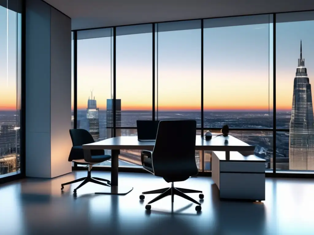 Oficina moderna y elegante Oficina moderna con diseño minimalista y estrategias de fiscalidad en fondos mutuos