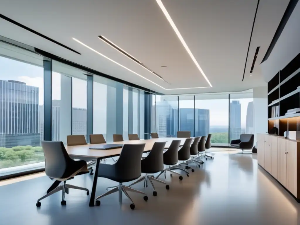 Oficina moderna y minimalista con luz natural Oficina moderna con diseño minimalista y beneficios fiscales de donaciones de acciones