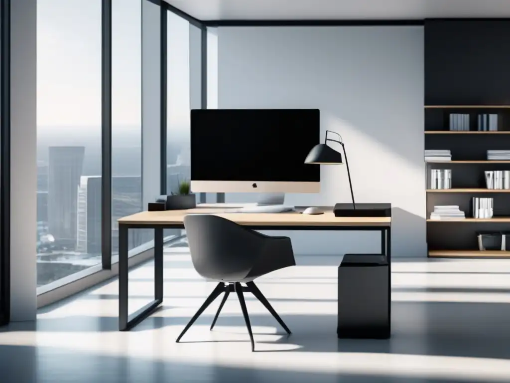Espacio de oficina moderno, elegante y luminoso Oficina moderna con diseño minimalista