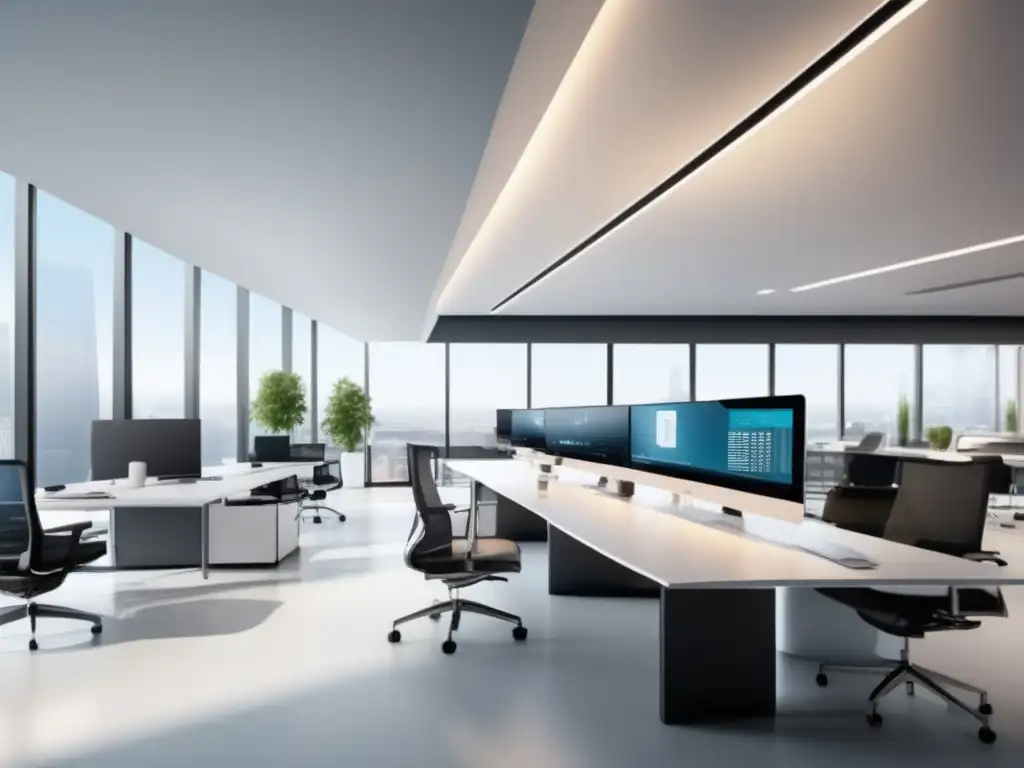 Oficina moderna con diseño minimalista Oficina moderna con diseño minimalista