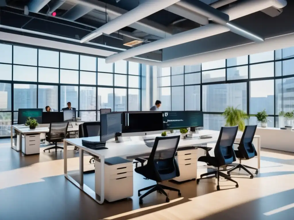 Oficina moderna de emprendedores energéticos Oficina moderna con emprendedores, financiamiento inteligente para startups