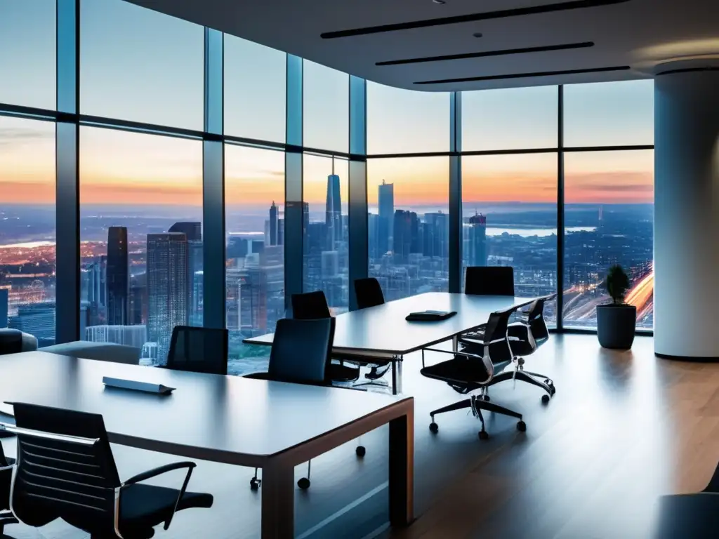 Oficina moderna con vista a la ciudad Oficina moderna y exitosa con asesores inmobiliarios para inversiones exitosas