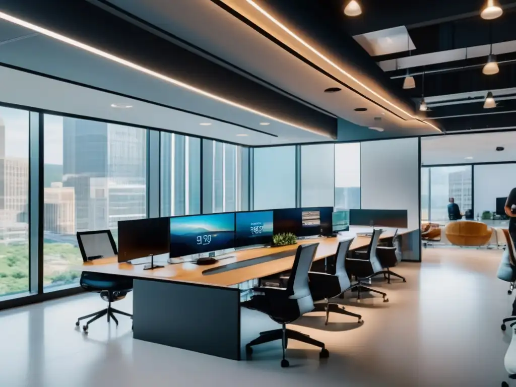 Oficina de alto rendimiento y emprendimiento Oficina moderna llena de empresarios y capitalistas de riesgo, capturando la energía y atmósfera vibrante del mundo del venture capital