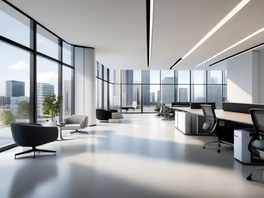 Espacio de oficina moderno y elegante Oficina moderna con diseño minimalista, franquicias de bajo coste rentables