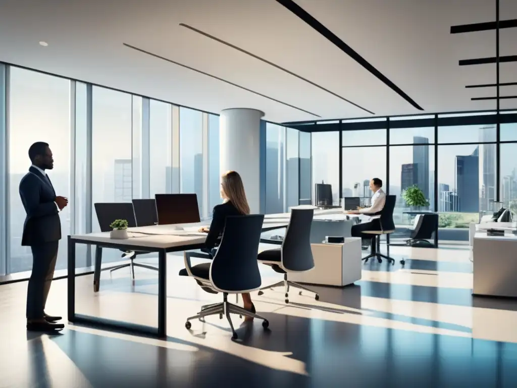 Oficina moderna con profesionales en actividades de inversión Oficina moderna con profesionales en actividades de inversión y mitos sobre impuestos