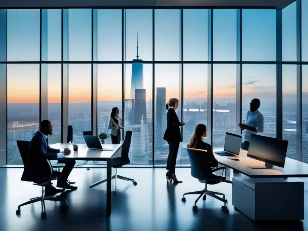 Oficina moderna y productiva Oficina moderna con profesionales y beneficios de los Certificados de Depósito