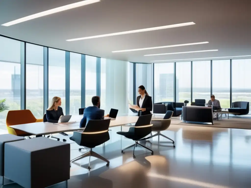 Oficina moderna con profesionales discutiendo sobre impuestos Oficina moderna con profesionales discutiendo sobre créditos fiscales para inversores: secretos fiscales para ahorrar más