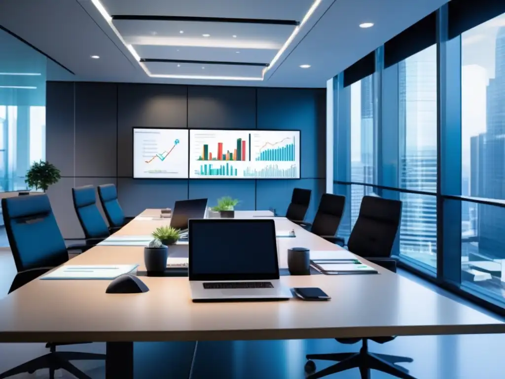 Oficina moderna con profesionales analizando datos Oficina moderna con profesionales analizando datos y gráficos financieros