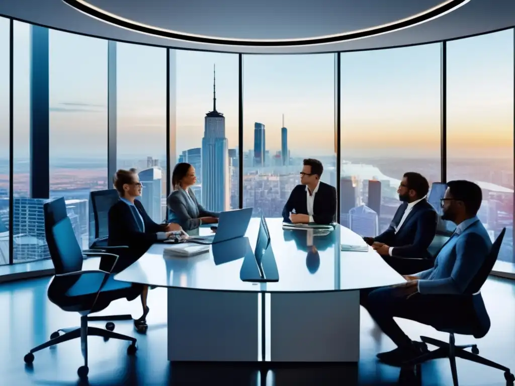 Espacio de oficina moderno y eficiente Oficina moderna con profesionales financieros analizando gráficos y bonos del Tesoro durante la turbulencia económica