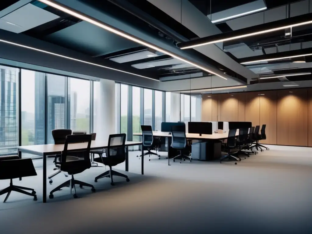 Espacio de oficina moderno y profesional Oficina moderna con profesionales en traje de negocios discutiendo y trabajando en plataformas de inversión confiables