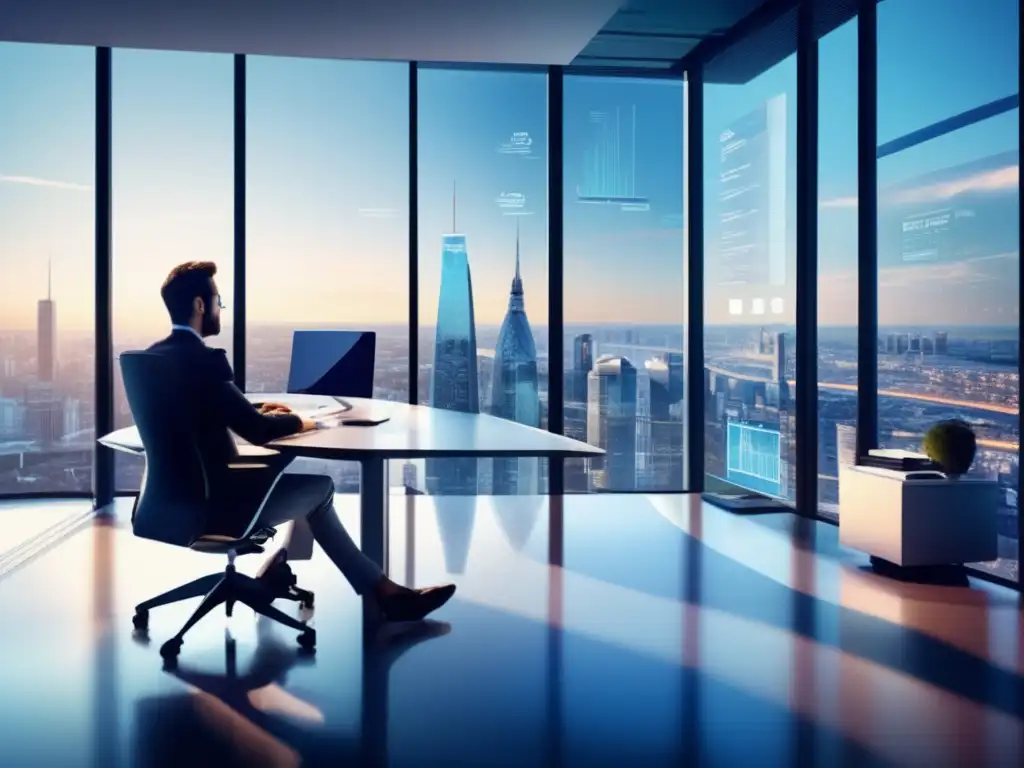 Oficina moderna con vista panorámica de la ciudad Oficina moderna, ventajas fiscales cuentas retiro inversionistas