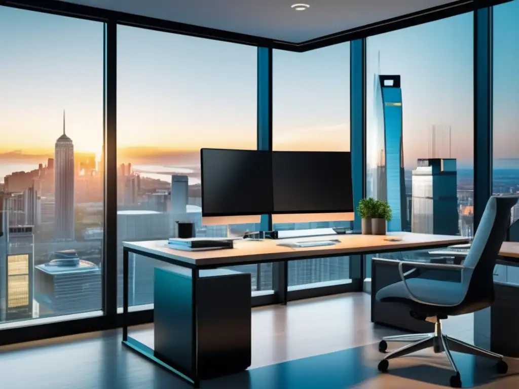 Oficina moderna y luminosa con vista a la ciudad Oficina moderna con vista a la ciudad: Impuestos rentabilidad inversiones inmobiliarias